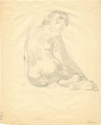 Такке Борис Александрович. Обнаженная, сидящая спиной